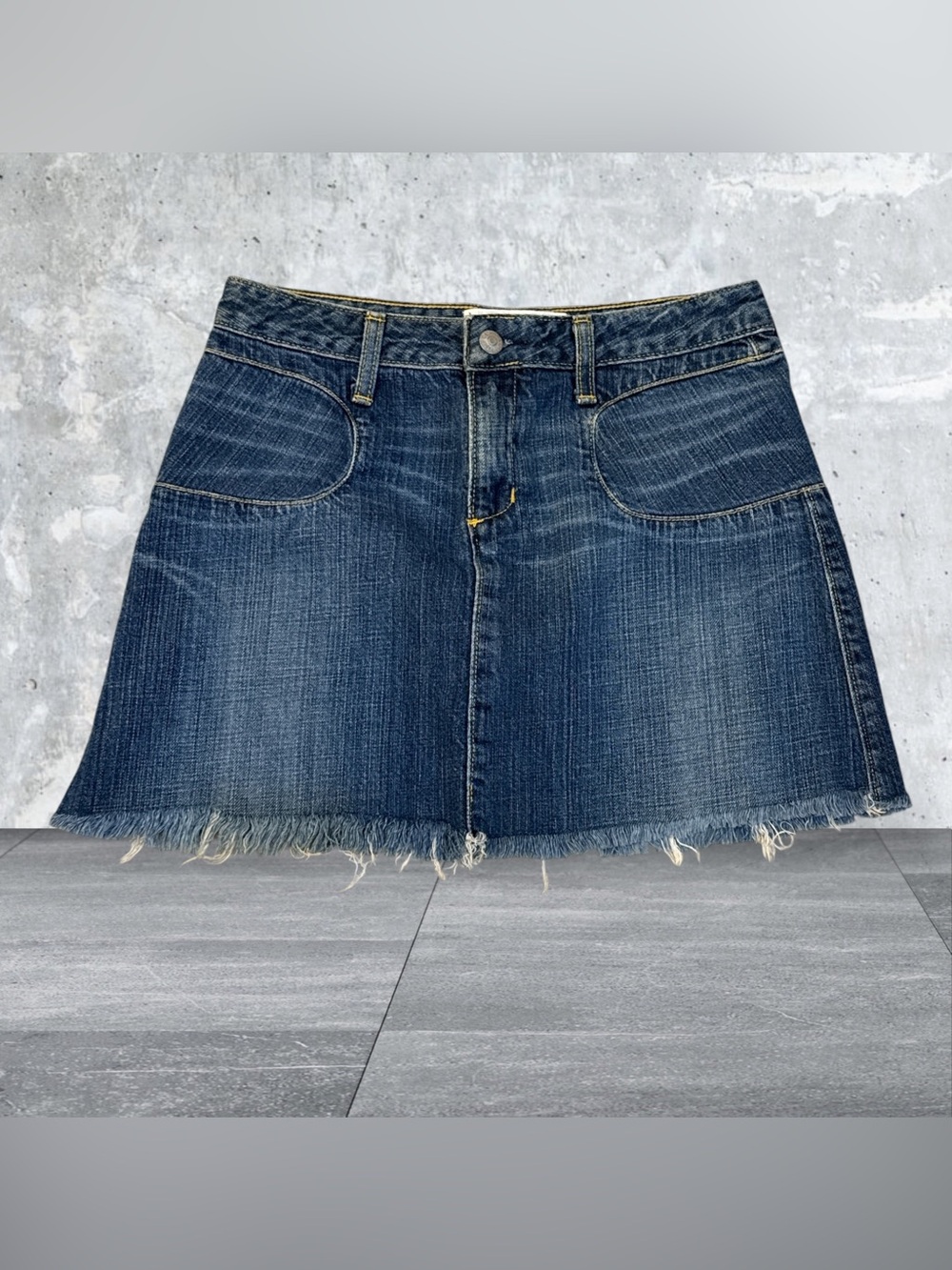 Vintage Paper Denim And Cloth Blue Denim Mini Skirt Size 26 (XS)